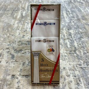Vintage Fruit Of The Loom Men's Boxed 3 Handkerchiefs Embroidered NOS